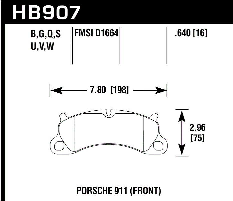 HB907N.640 - Hawk HP Plus Brake Pads; Front