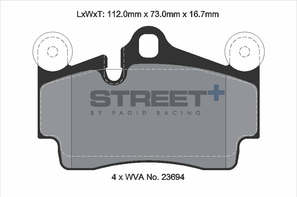 Pagid Racing Street+ Brake Pads - Rear | T8039SP2001 - Pagid Racing brake pads