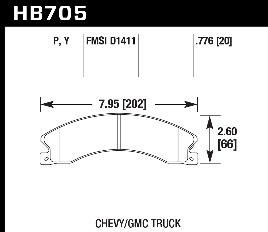 HB705P.776 - Hawk SuperDuty Brake Pads; Front