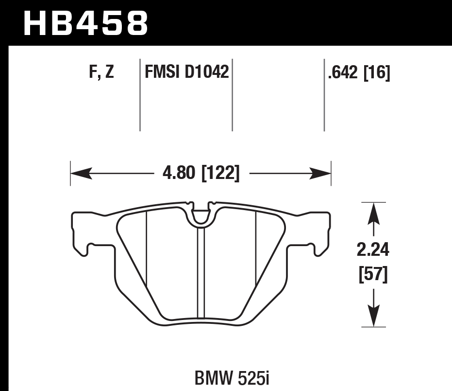 HB458B.642 - Hawk HPS 5.0 Brake Pads; Rear
