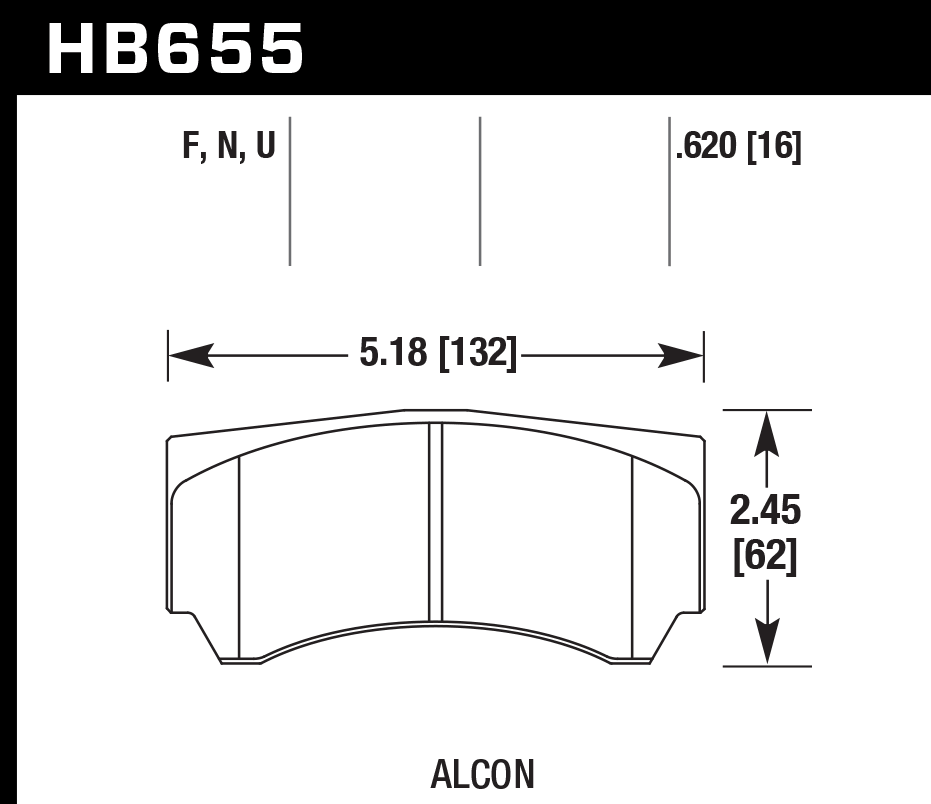 HB655N.620 - Hawk HP Plus Brake Pads;