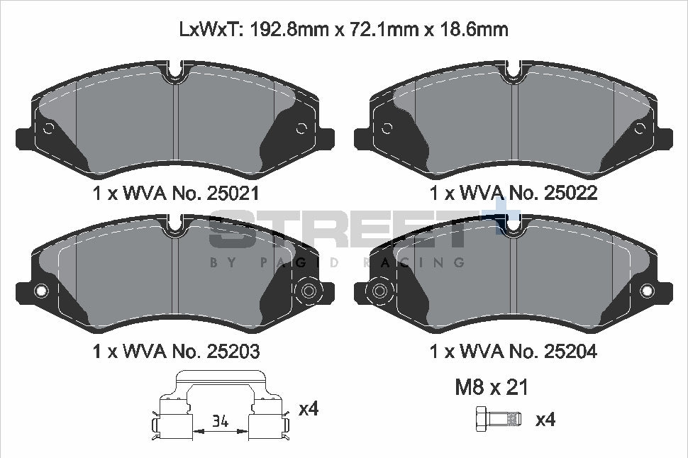 Pagid Racing Street+ Brake Pads - Front | T8103SP2001 - Pagid Racing brake pads