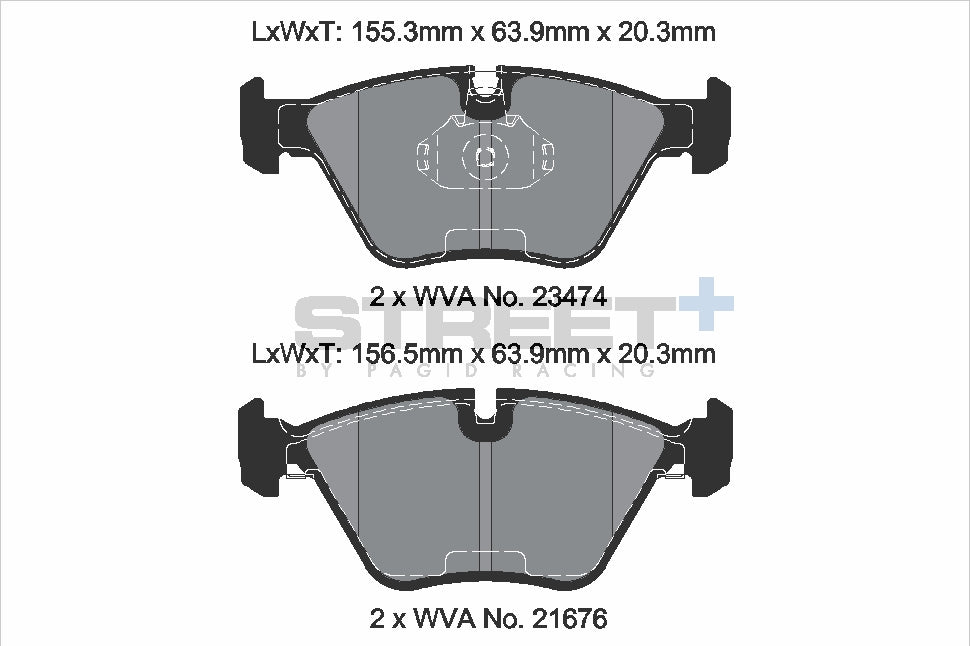 Pagid Racing Street+ Brake Pads - Front | T8222SP2001 - Pagid Racing brake pads
