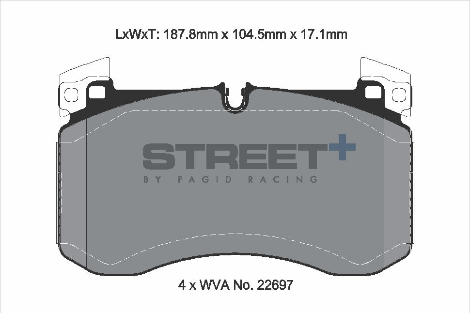 Pagid Racing Street+ Brake Pads - Front | T8264SP2001 - Pagid Racing brake pads