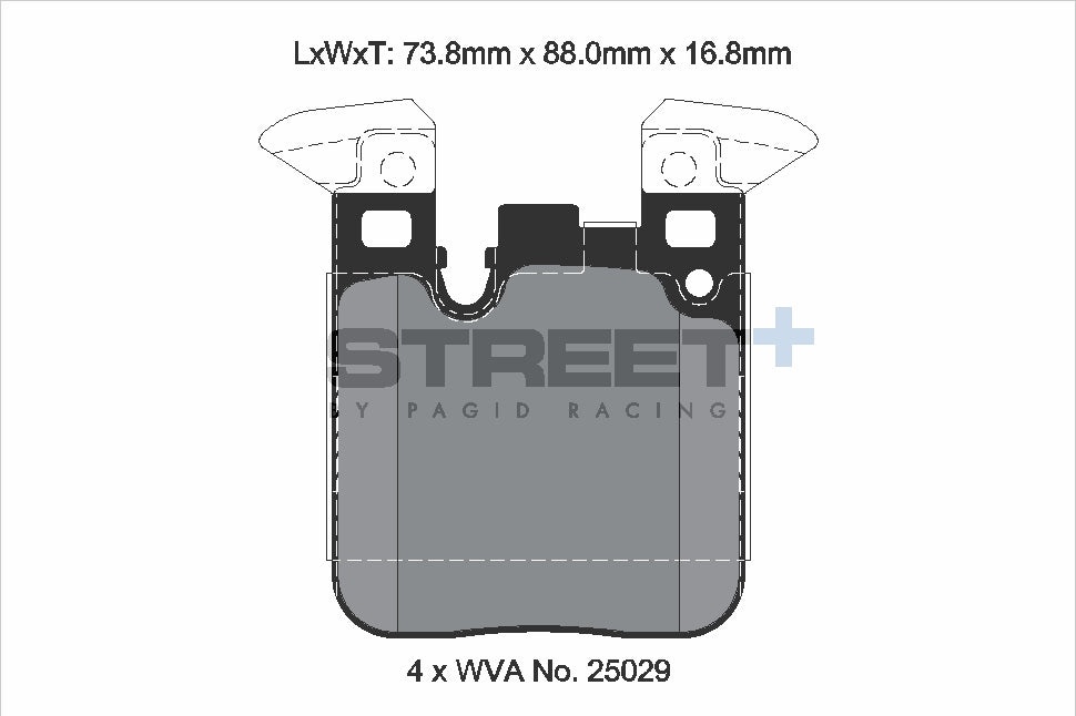 Pagid Racing Street+ Brake Pads - Rear | T8105SP2001 - Pagid Racing brake pads