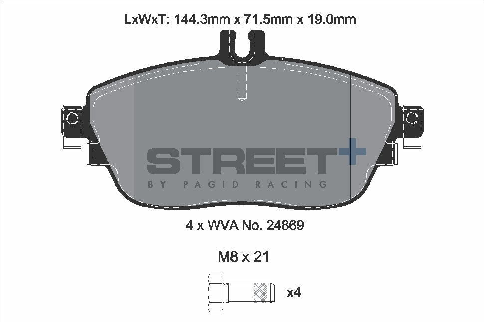 Pagid Racing Street+ Brake Pads - Front | T8215SP2001 - Pagid Racing brake pads