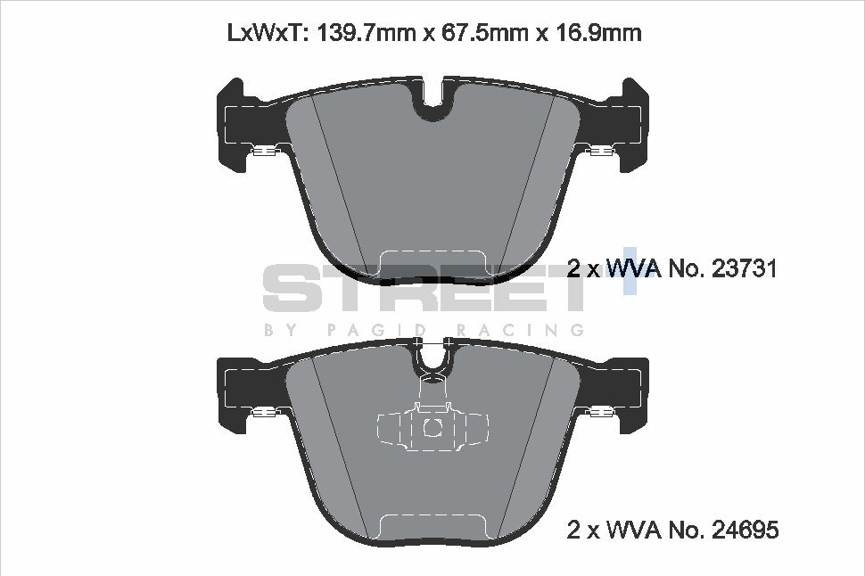 Pagid Racing Street+ Brake Pads - Rear | T8043SP2001 - Pagid Racing brake pads