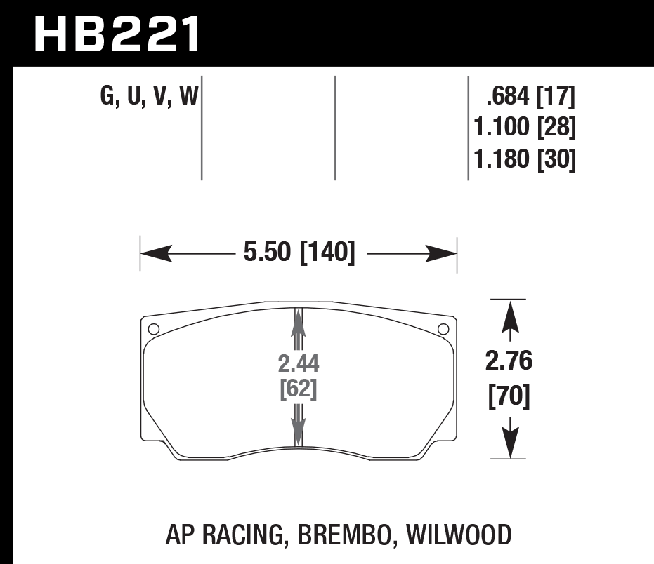 HB221U.787 - Hawk DTC-70 Brake Pads;