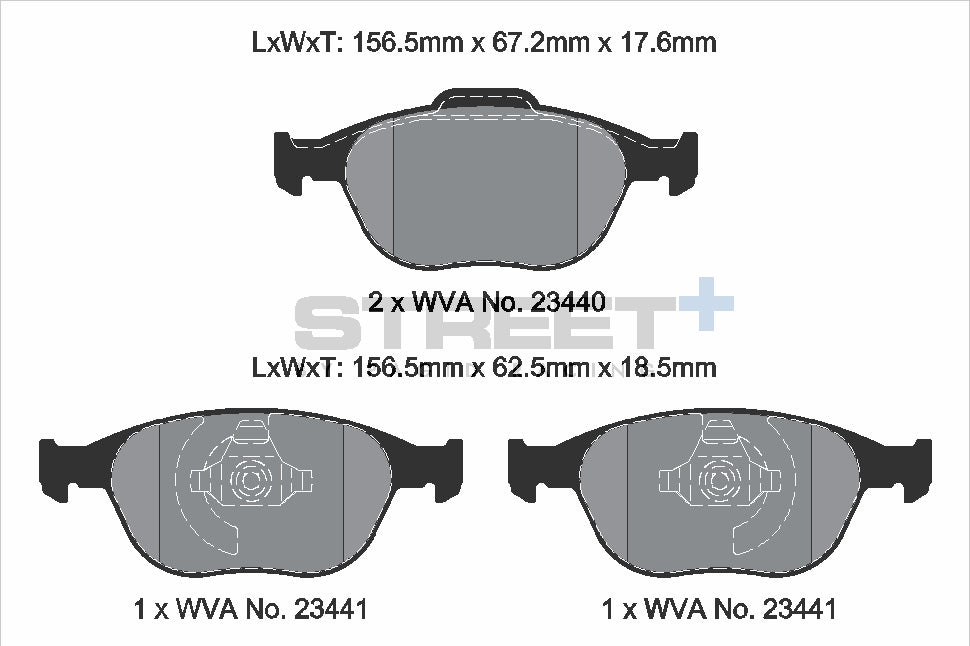 Pagid Racing Street+ Brake Pads - Front | T8174SP2001 - Pagid Racing brake pads
