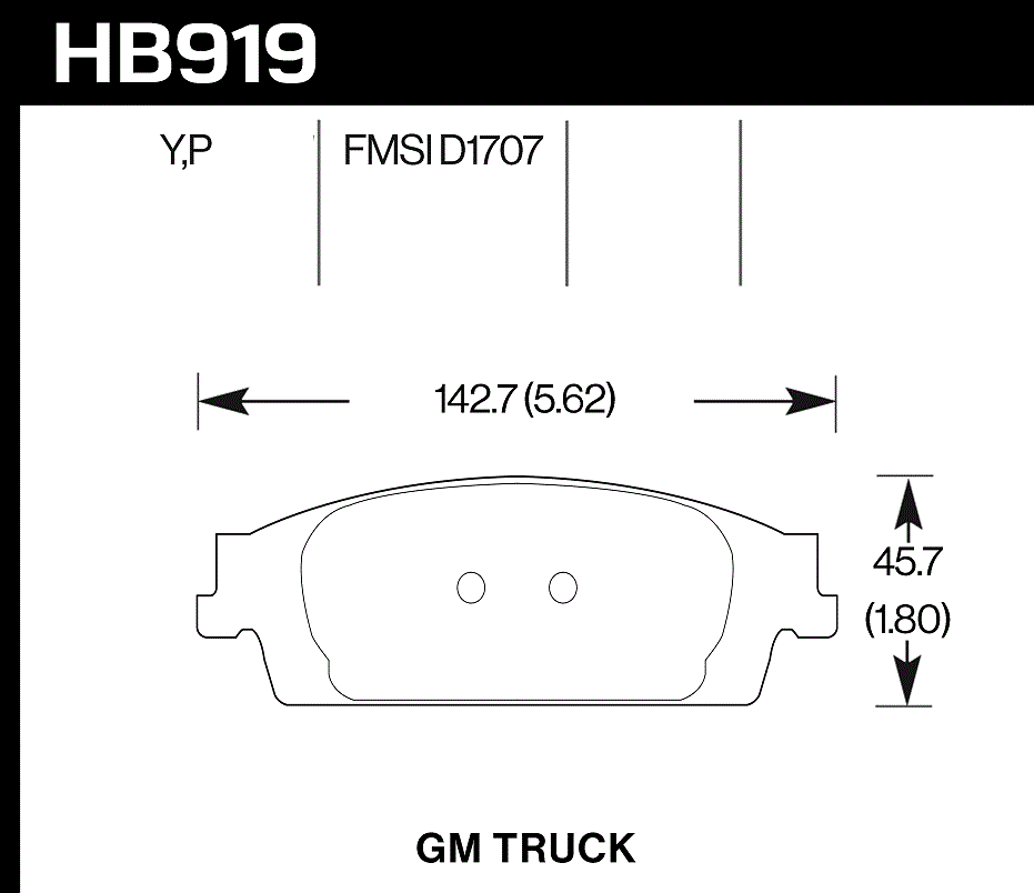 HB919Y.670 - Hawk PC Brake Pads; Rear