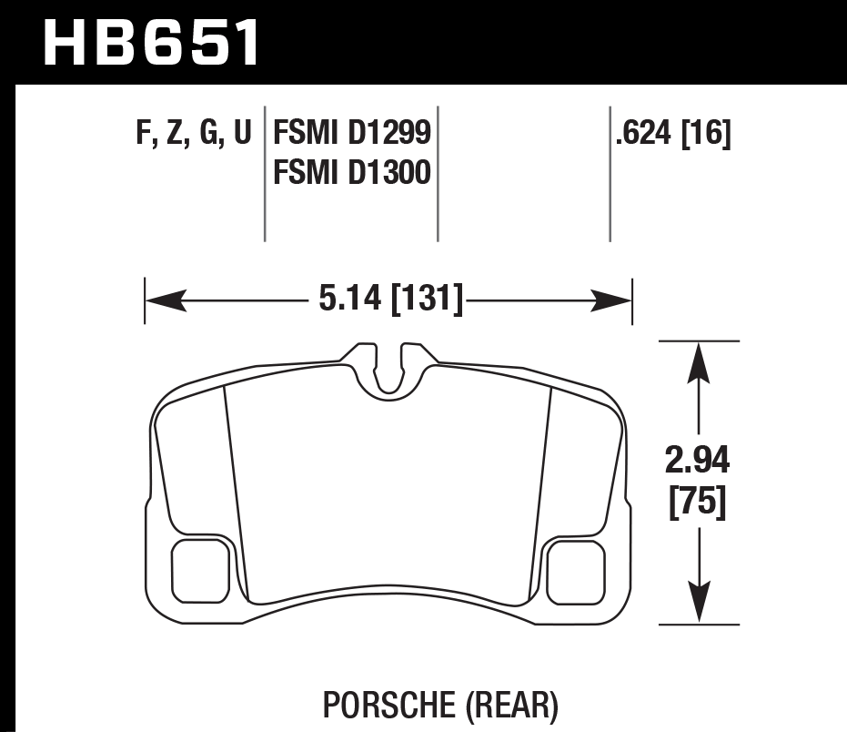 HB651Z.624 - Hawk PC Brake Pads; Rear