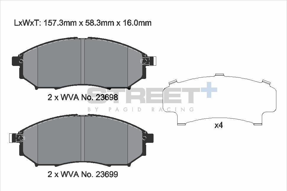 Pagid Racing Street+ Brake Pads - Front | T8040SP2001 - Pagid Racing brake pads