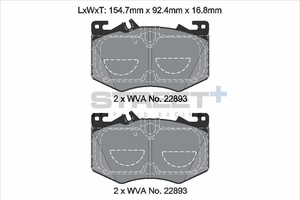 Pagid Racing Street+ Brake Pads - Front | T8211SP2001 - Pagid Racing brake pads