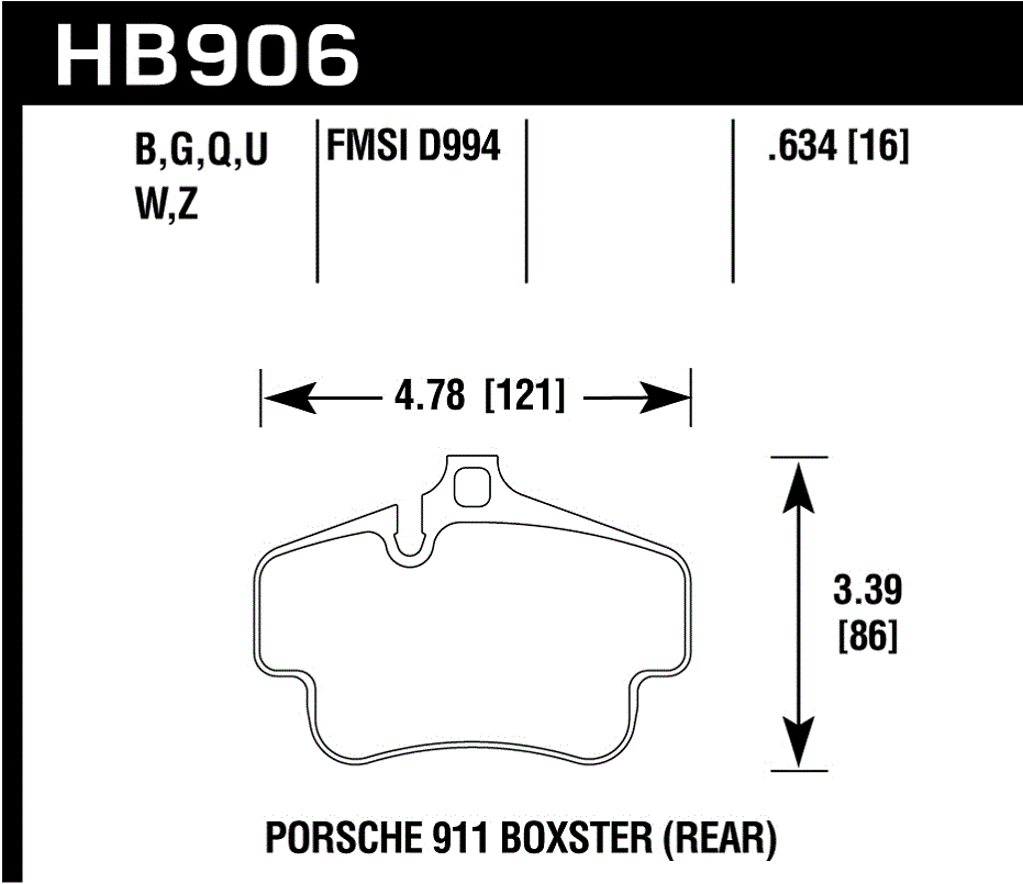 HB906B.634 - Hawk HPS 5.0 Brake Pads; Rear