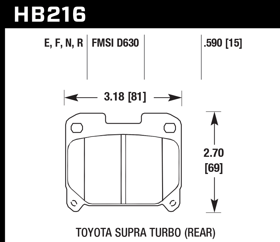 HB216B.590 - Hawk HPS 5.0 Brake Pads; Rear