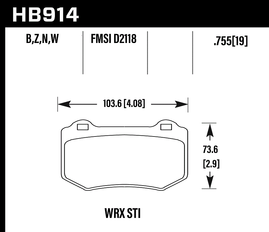 HB914B.580 - Hawk HPS 5.0 Brake Pads; Rear
