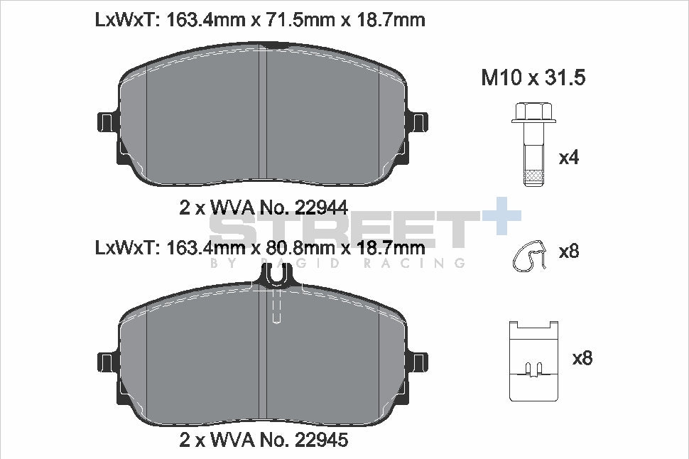 Pagid Racing Street+ Brake Pads - Front | T8212SP2001 - Pagid Racing brake pads