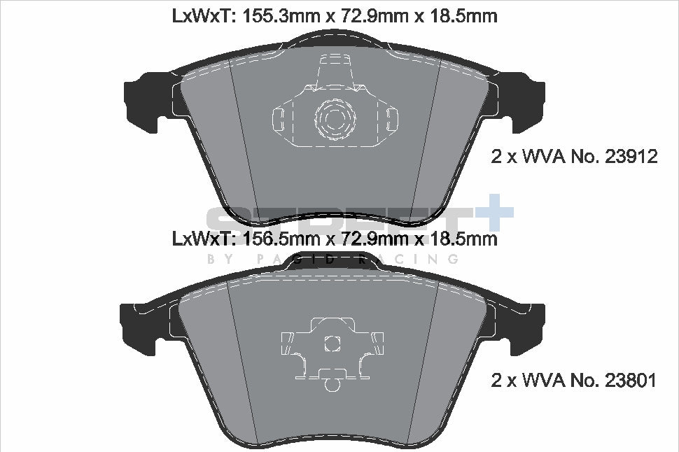 Pagid Racing Street+ Brake Pads - Front | T8180SP2001 - Pagid Racing brake pads