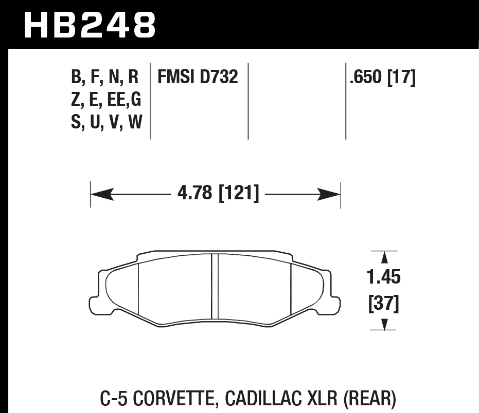 HB248D.650 - Hawk ER-1 Brake Pads; Rear