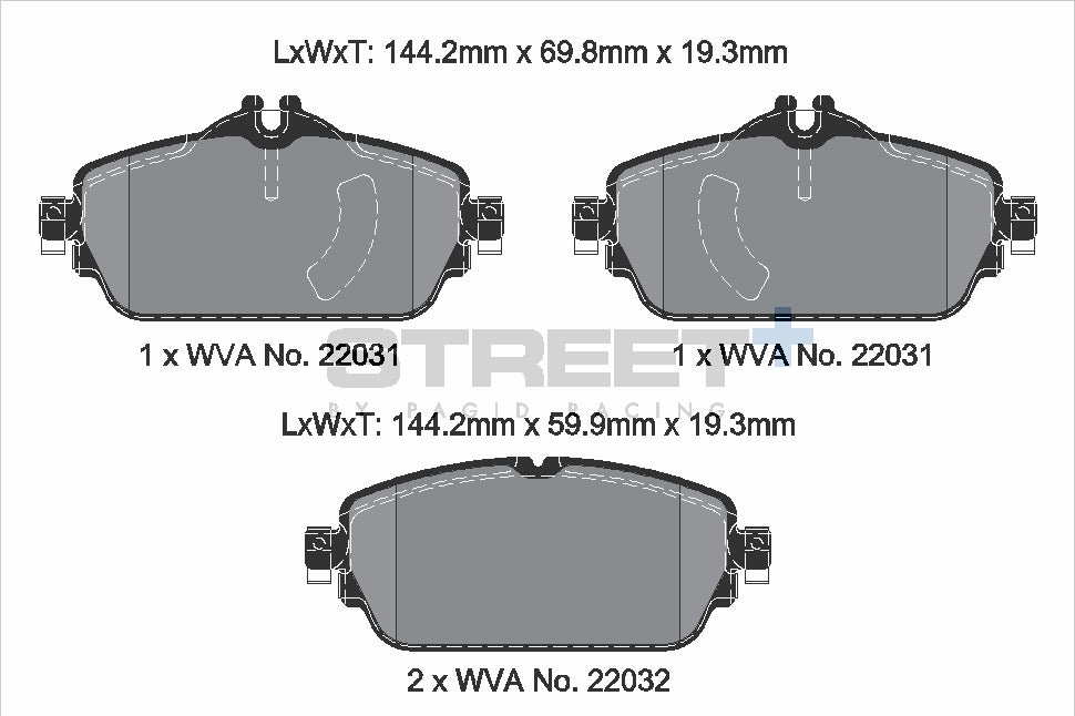 Pagid Racing Street+ Brake Pads - Front | T8008SP2001 - Pagid Racing brake pads