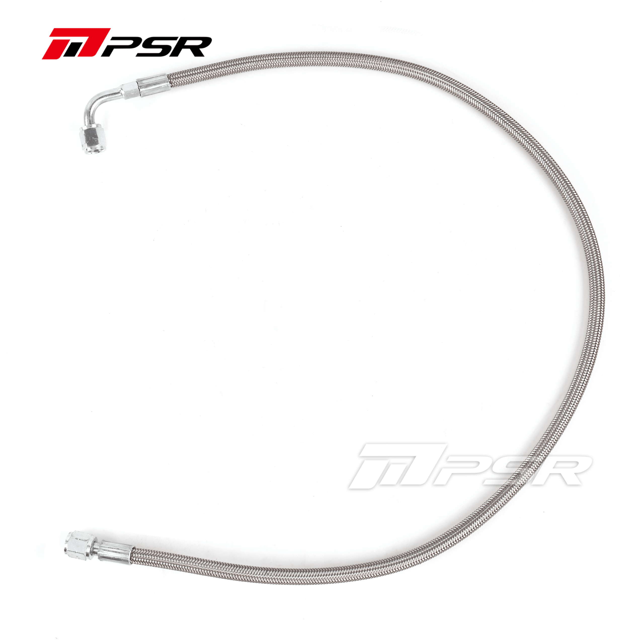 Pulsar Turbo Universal Performance Turbo Oil Feed Line 4AN - 4AN 90 Degree Straight Steel Braided - 80cm by Pulsar Turbo available at Torque Lab