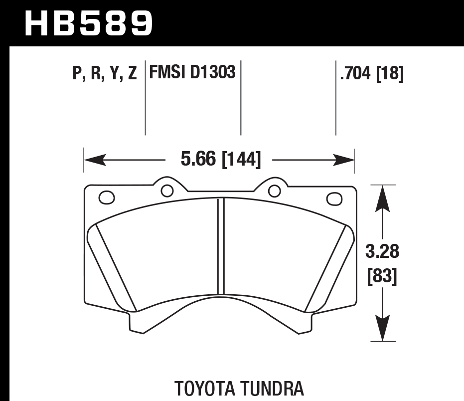 HB589Y.704 - Hawk LTS Brake Pads; Front