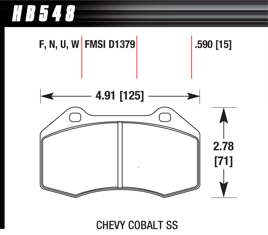HB548U.510 - Hawk DTC-70 Brake Pads; Front