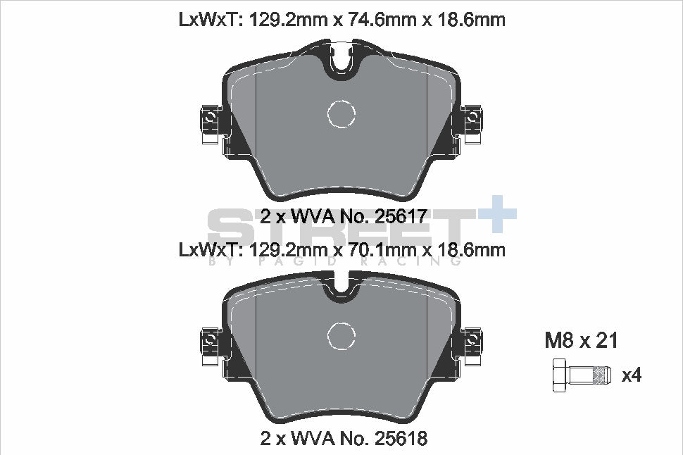 Pagid Racing Street+ Brake Pads - Front | T8285SP2001 - Pagid Racing brake pads