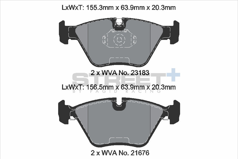 Pagid Racing Street+ Brake Pads - Front | T8221SP2001 - Pagid Racing brake pads