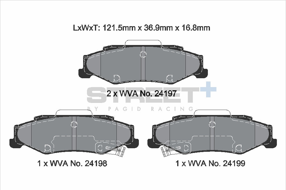 Pagid Racing Street+ Brake Pads - Rear | T8063SP2001 - Pagid Racing brake pads