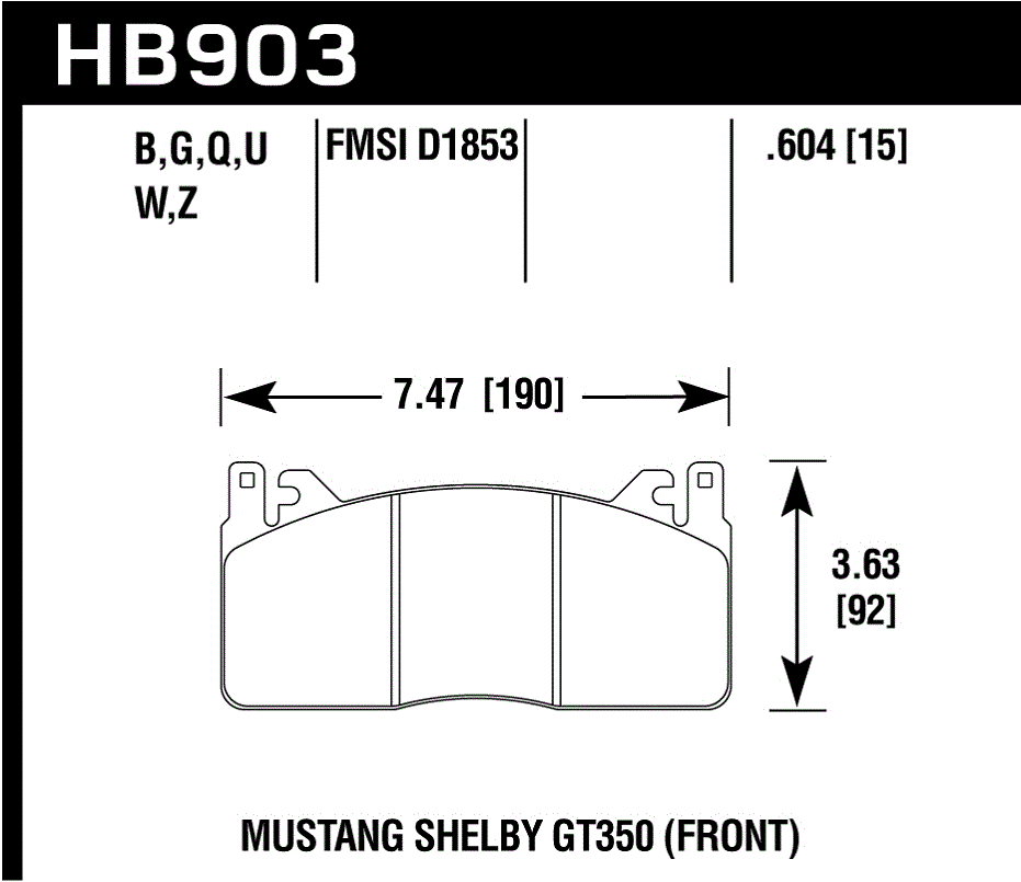 HB903D.604 - Hawk ER-1 Brake Pads; Front