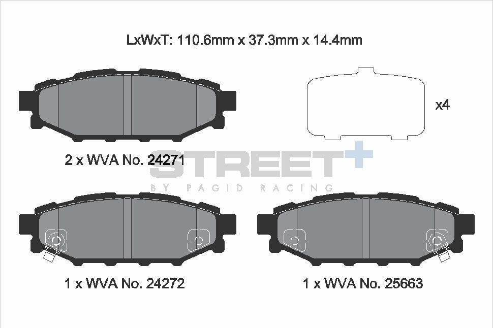 Pagid Racing Street+ Brake Pads - Rear | T8065SP2001 - Pagid Racing brake pads