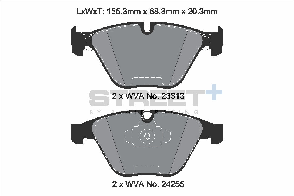 Pagid Racing Street+ Brake Pads - Front | T8025SP2001 - Pagid Racing brake pads