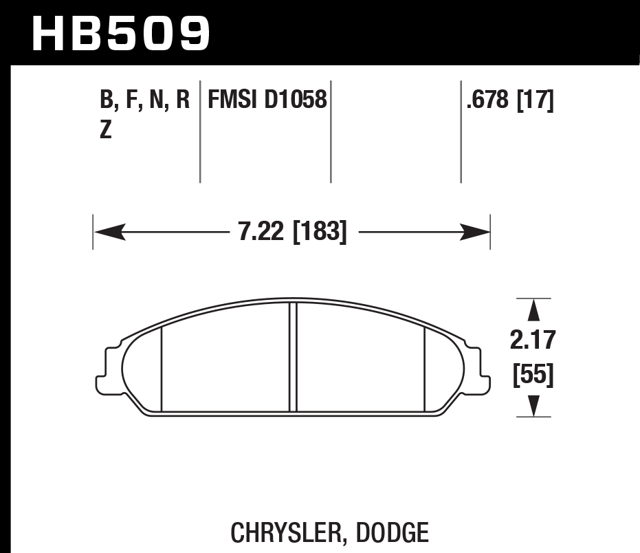 HB509F.678 - Hawk HPS Brake Pads; Front