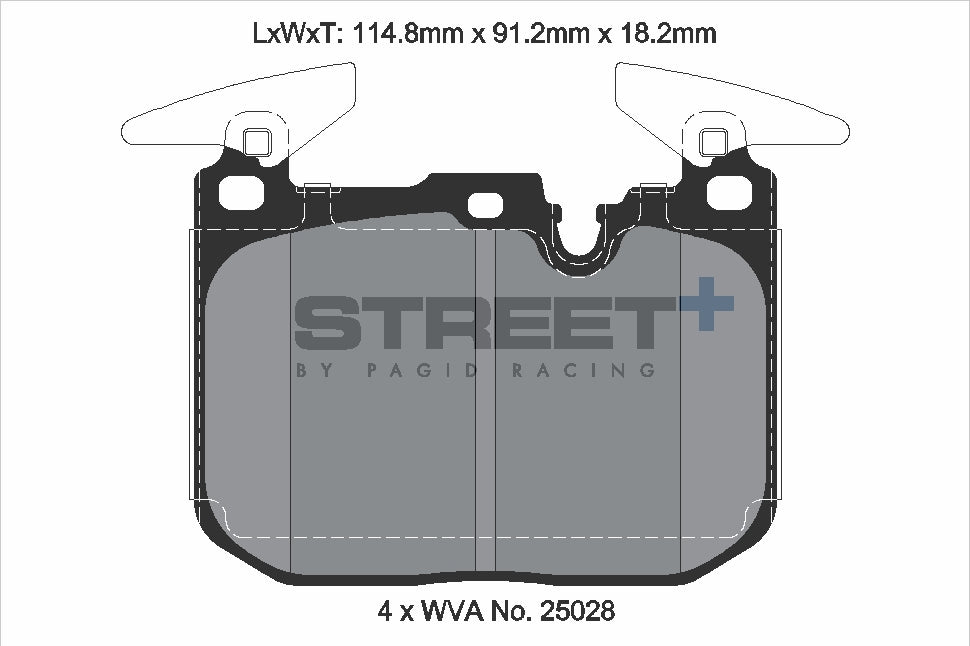 Pagid Racing Street+ Brake Pads - Front | T8104SP2001 - Pagid Racing brake pads