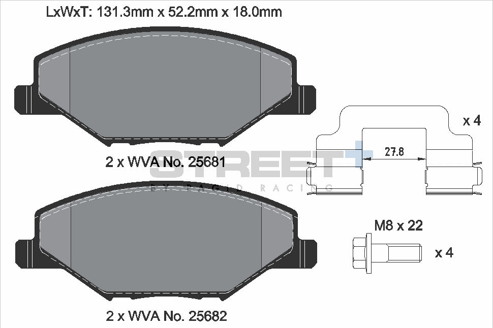 Pagid Racing Street+ Brake Pads - Front | T8304SP2001 - Pagid Racing brake pads