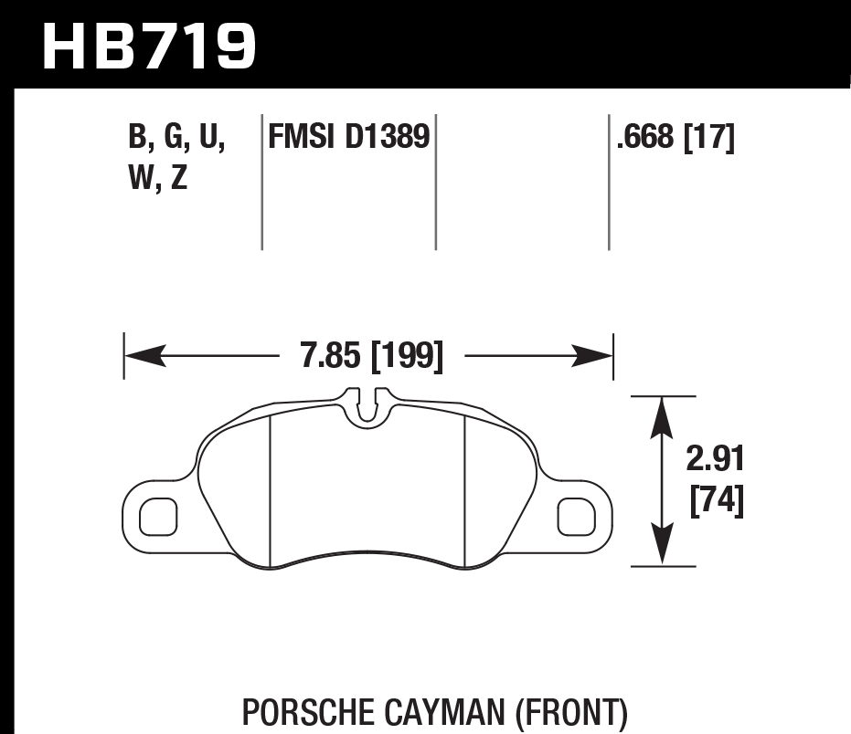HB719B.668 - Hawk HPS 5.0 Brake Pads; Front