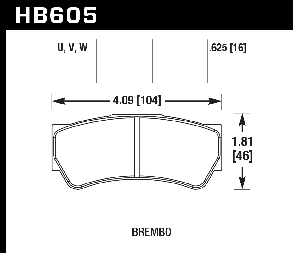 HB605D.625 - Hawk ER-1 Brake Pads;