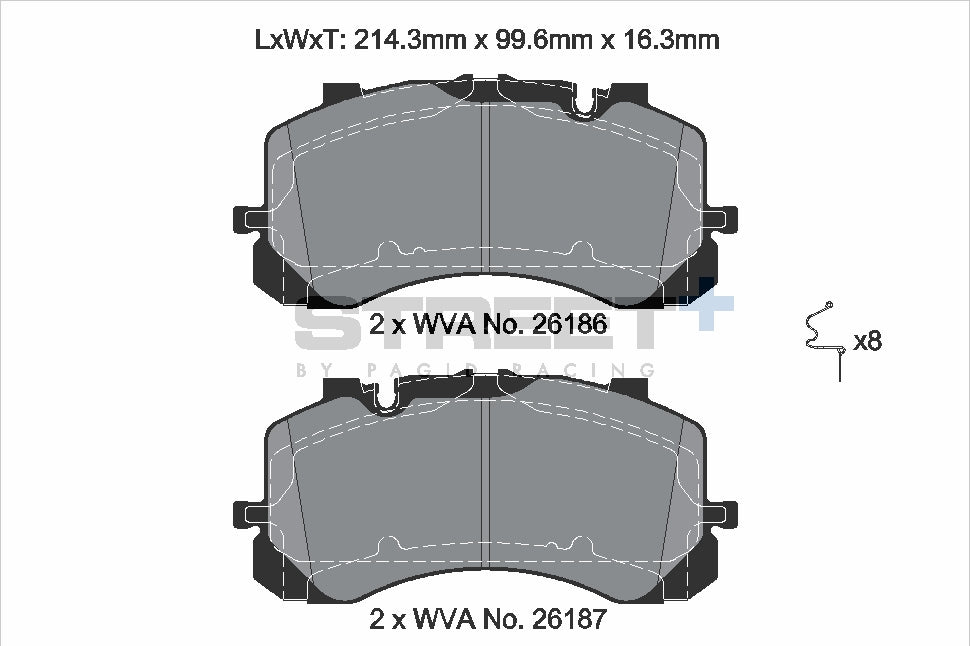 Pagid Racing Street+ Brake Pads - Front | T8286SP2001 - Pagid Racing brake pads