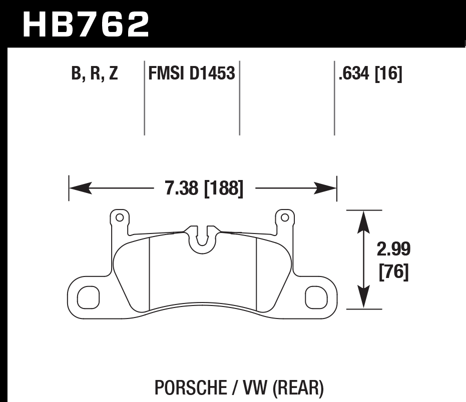 HB762F.634 - Hawk HPS Brake Pads; Rear