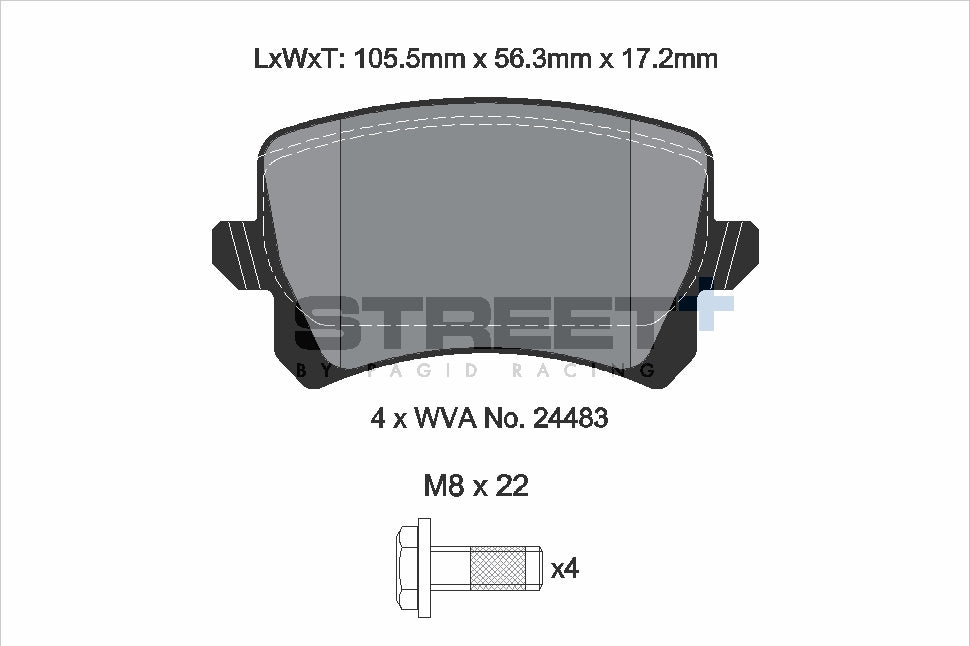 Pagid Racing Street+ Brake Pads - Rear | T8075SP2001 - Pagid Racing brake pads