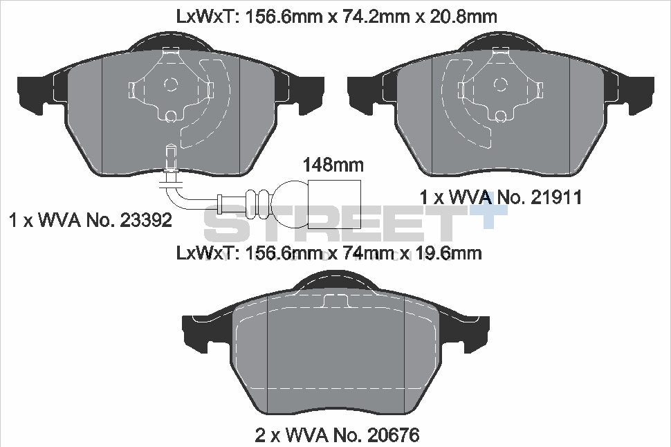 Pagid Racing Street+ Brake Pads - Front | T8173SP2001 - Pagid Racing brake pads