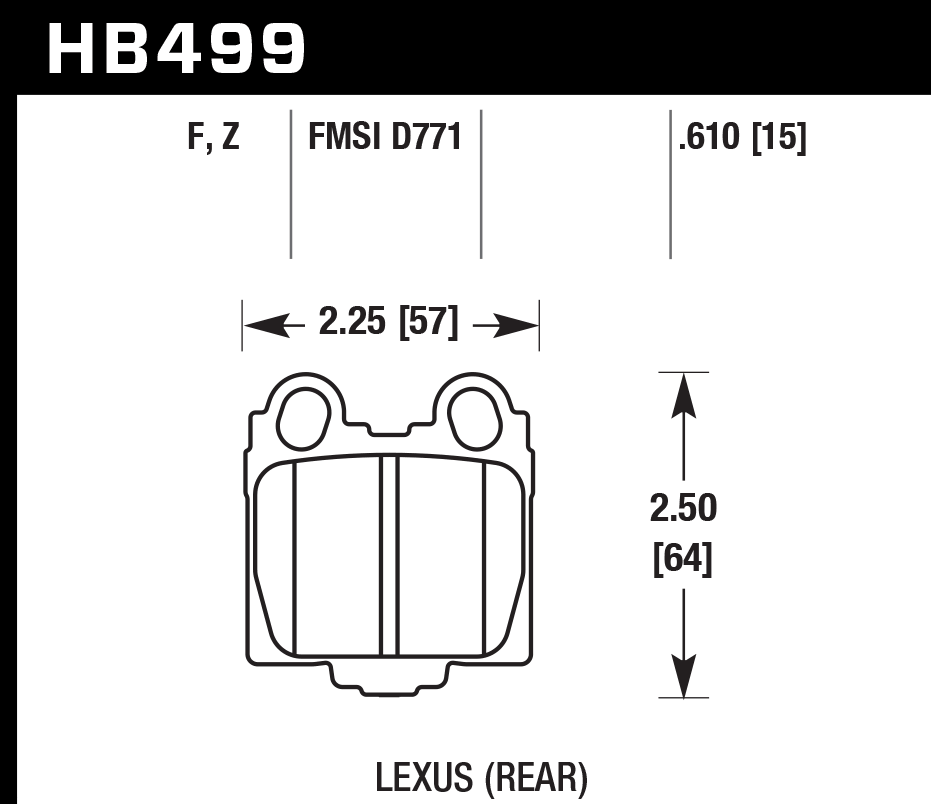 HB499F.610 - Hawk HPS Brake Pads; Rear