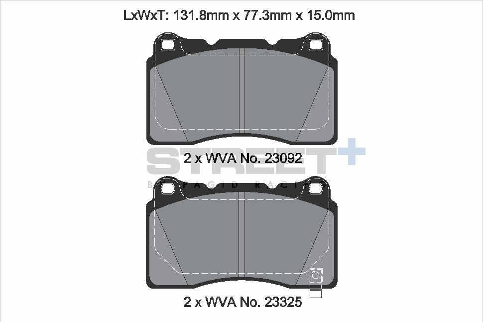 Pagid Racing Street+ Brake Pads - Front | T8300SP2001 - Pagid Racing brake pads
