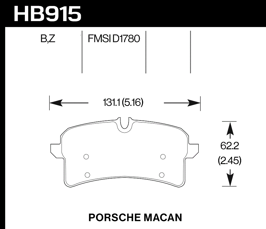 HB915B.664 - Hawk HPS 5.0 Brake Pads; Rear