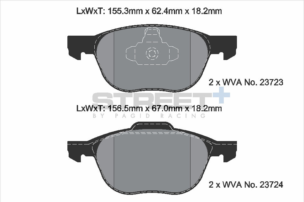 Pagid Racing Street+ Brake Pads - Front | T8041SP2001 - Pagid Racing brake pads