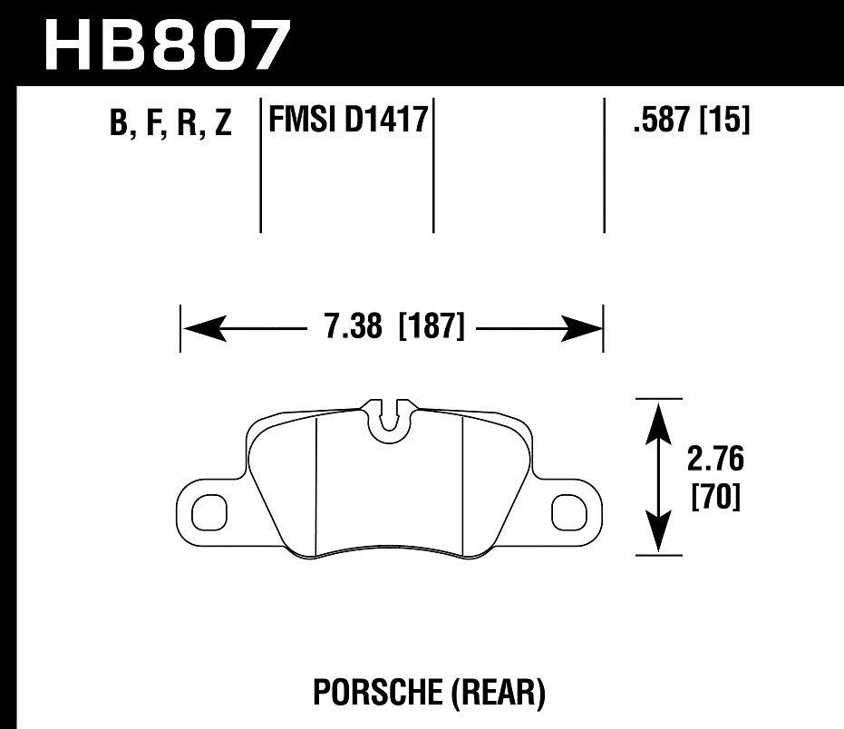 HB807Z.587 - Hawk PC Brake Pads; Rear