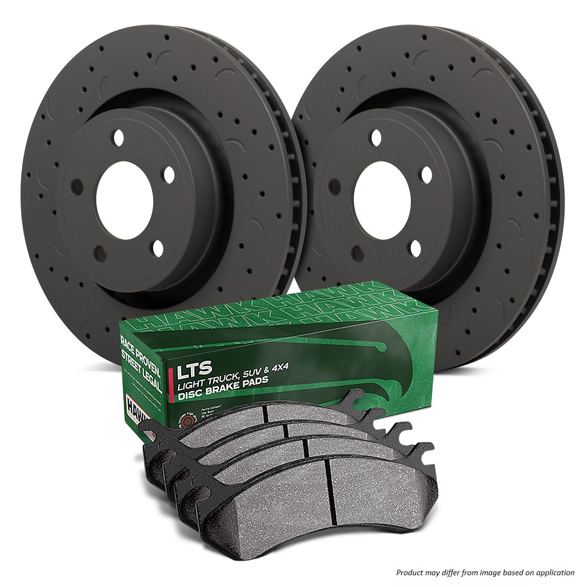 HKC4199.701Y - Hawk Brake Kit - LTS Pads & Talon Slotted & Drilled Discs; Front – Brake Pads by Hawk | Torque Lab