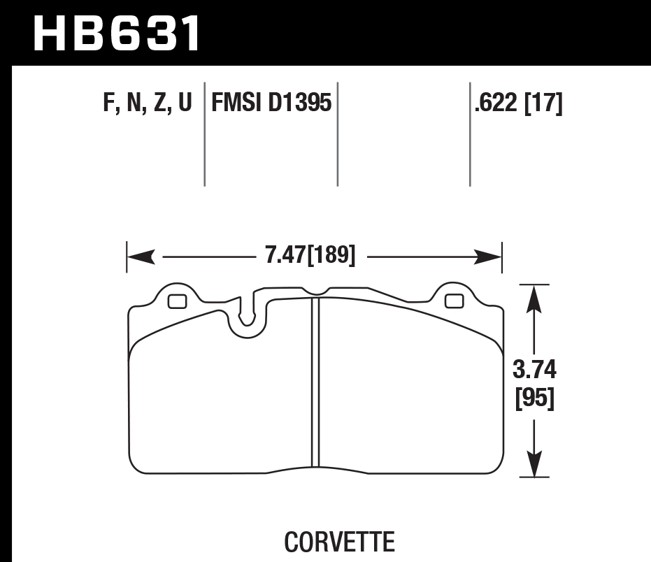 HB631F.622 - Hawk HPS Brake Pads; Front