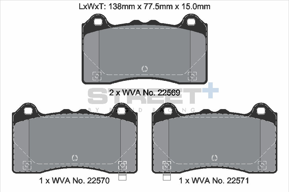 Pagid Racing Street+ Brake Pads - Front | T8163SP2001 - Pagid Racing brake pads